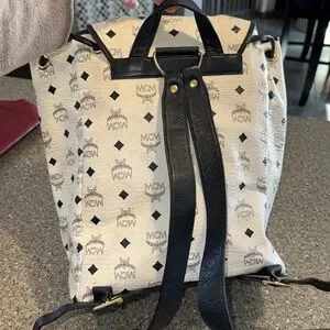 MCM | Bags | Mcm Cream And Black Backpack | Poshmark display picture 1